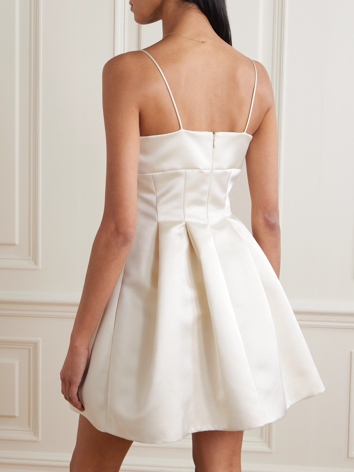 Emilia Wickstead Gayla Duchesse-satin Mini Dress In Neutral