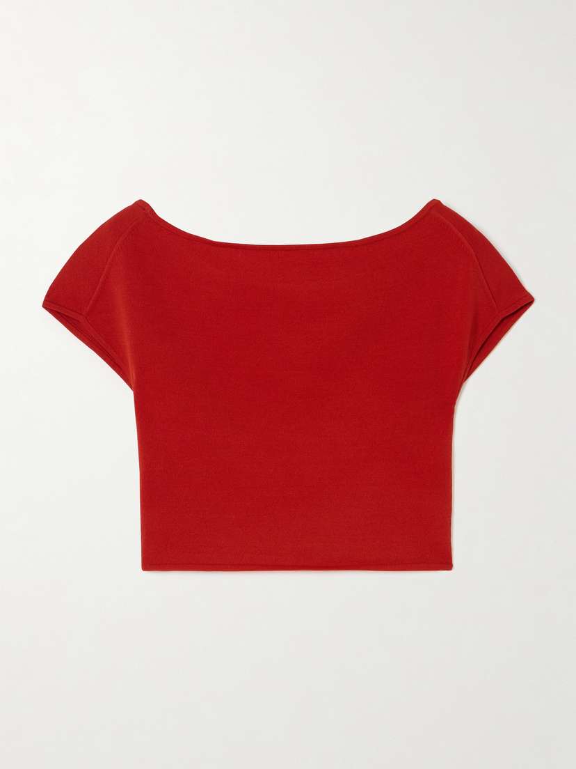Loulou de Saison Polly Cropped Knitted T-shirt