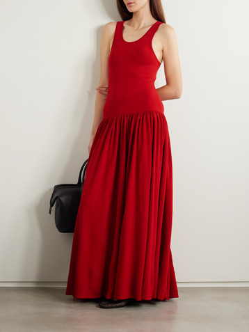 LOULOU DE SAISON Jada gathered knitted maxi dress