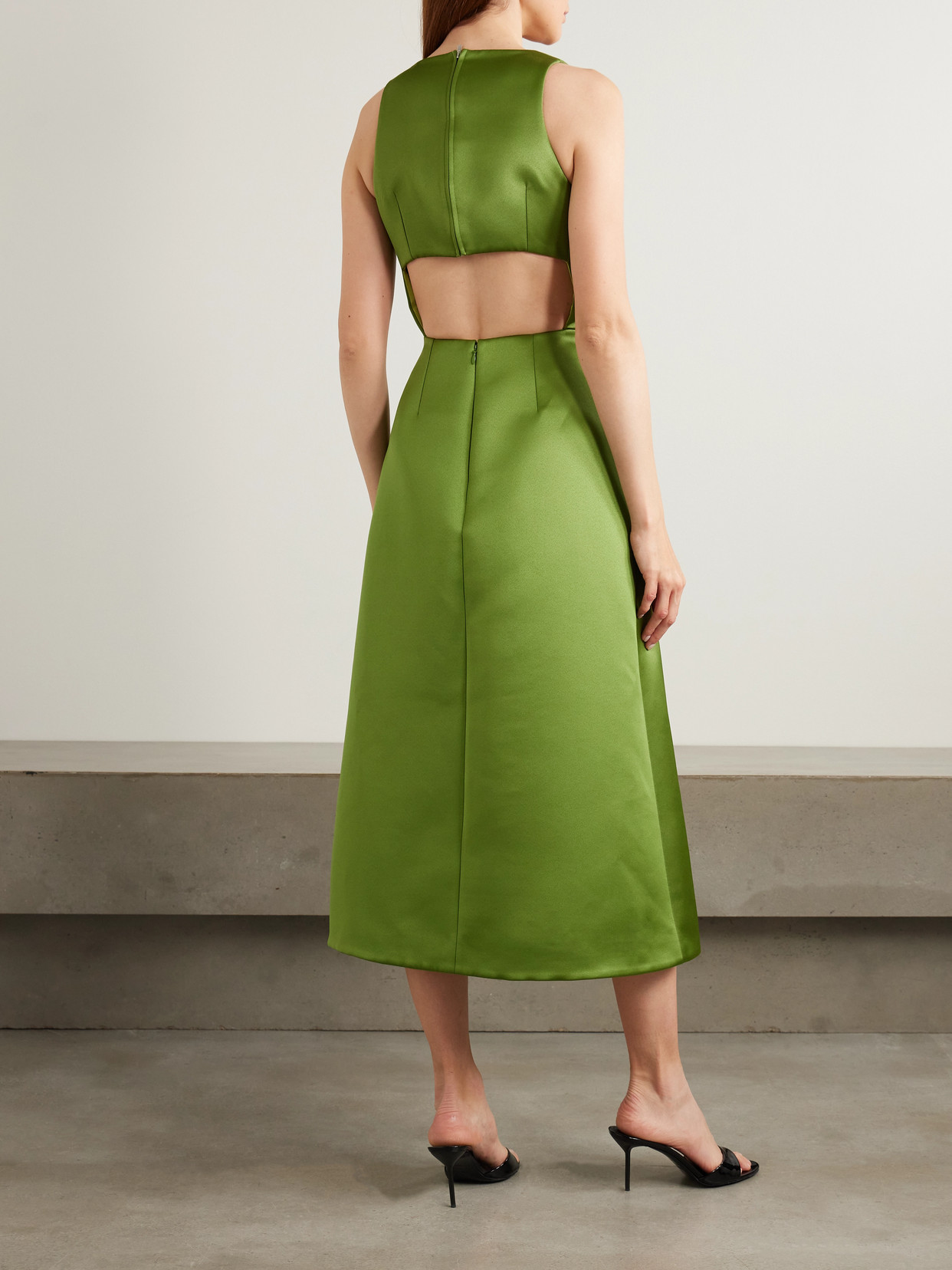 EMILIA WICKSTEAD ADONICA CUTOUT DUCHESSE-SATIN MAXI DRESS