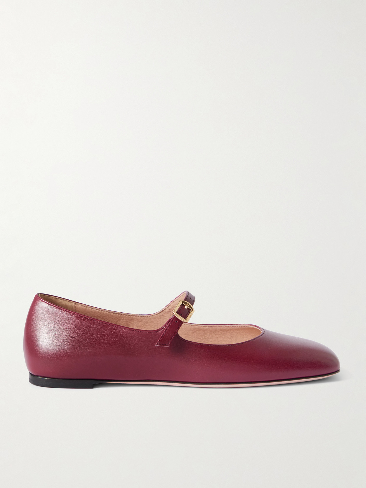 Bally Belkys Leather Mary Jane Ballet Flats In Burgundy