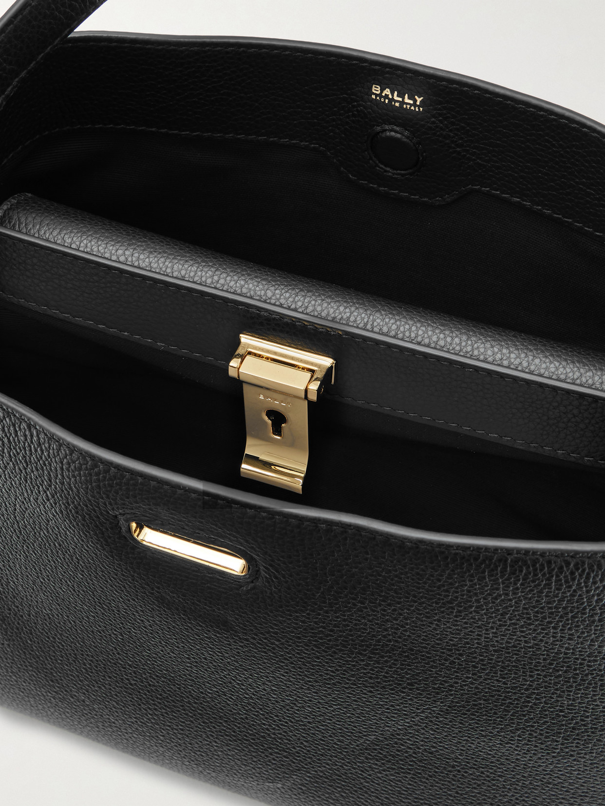 Bally Liv Textured-leather Tote In Black