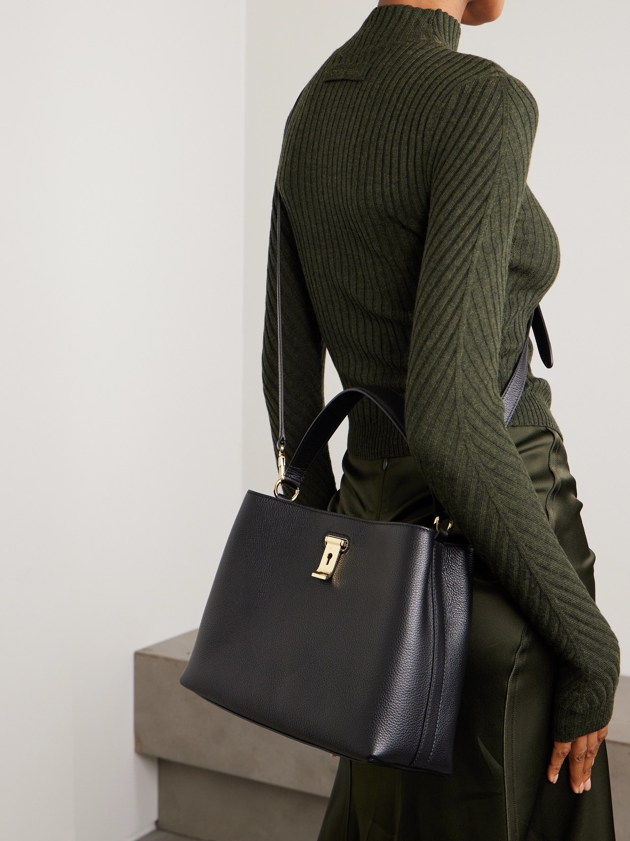 Bally Liv Textured-leather Tote In Black