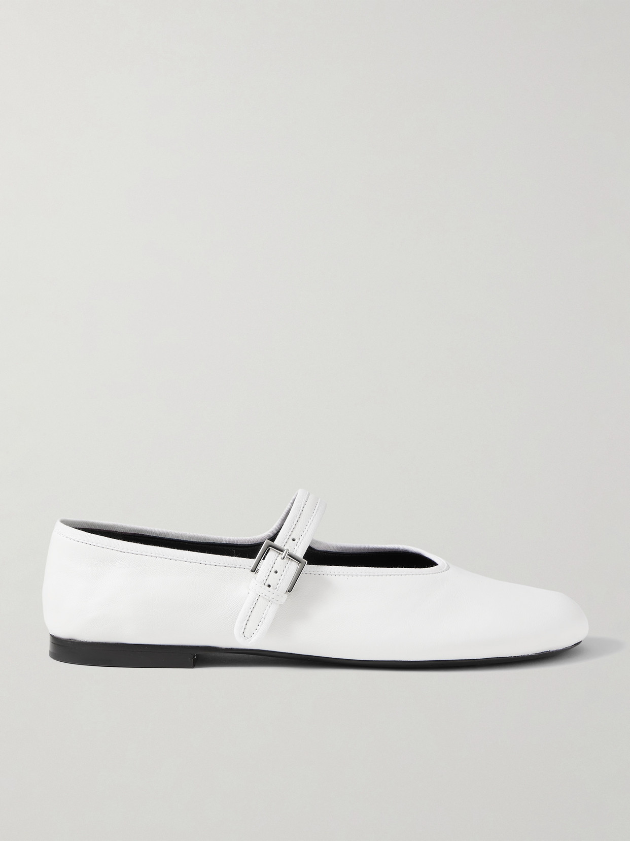 The Row Boheme Leather Mary Jane Ballet Flats In White