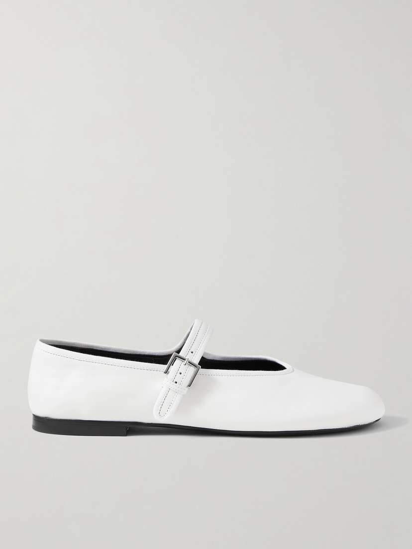 The Row Boheme Leather Mary Jane Ballet Flats