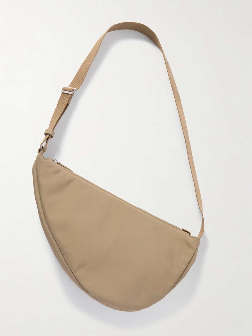 The Row Slouchy Banana Two Leather-trimmed Canvas Shoulder Bag