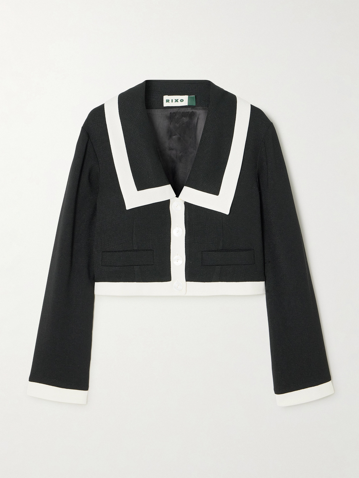 Rixo London Rixo Selita Cropped Jacket In Black