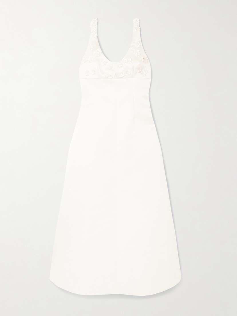 Emilia Wickstead Abella Embellished Mikado Midi Dress