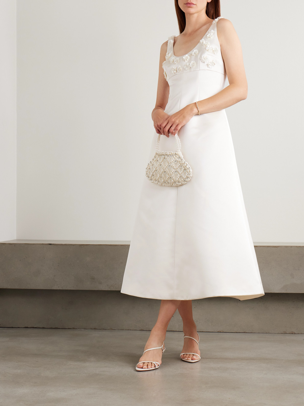 Emilia Wickstead Abella Embellished Mikado Midi Dress
