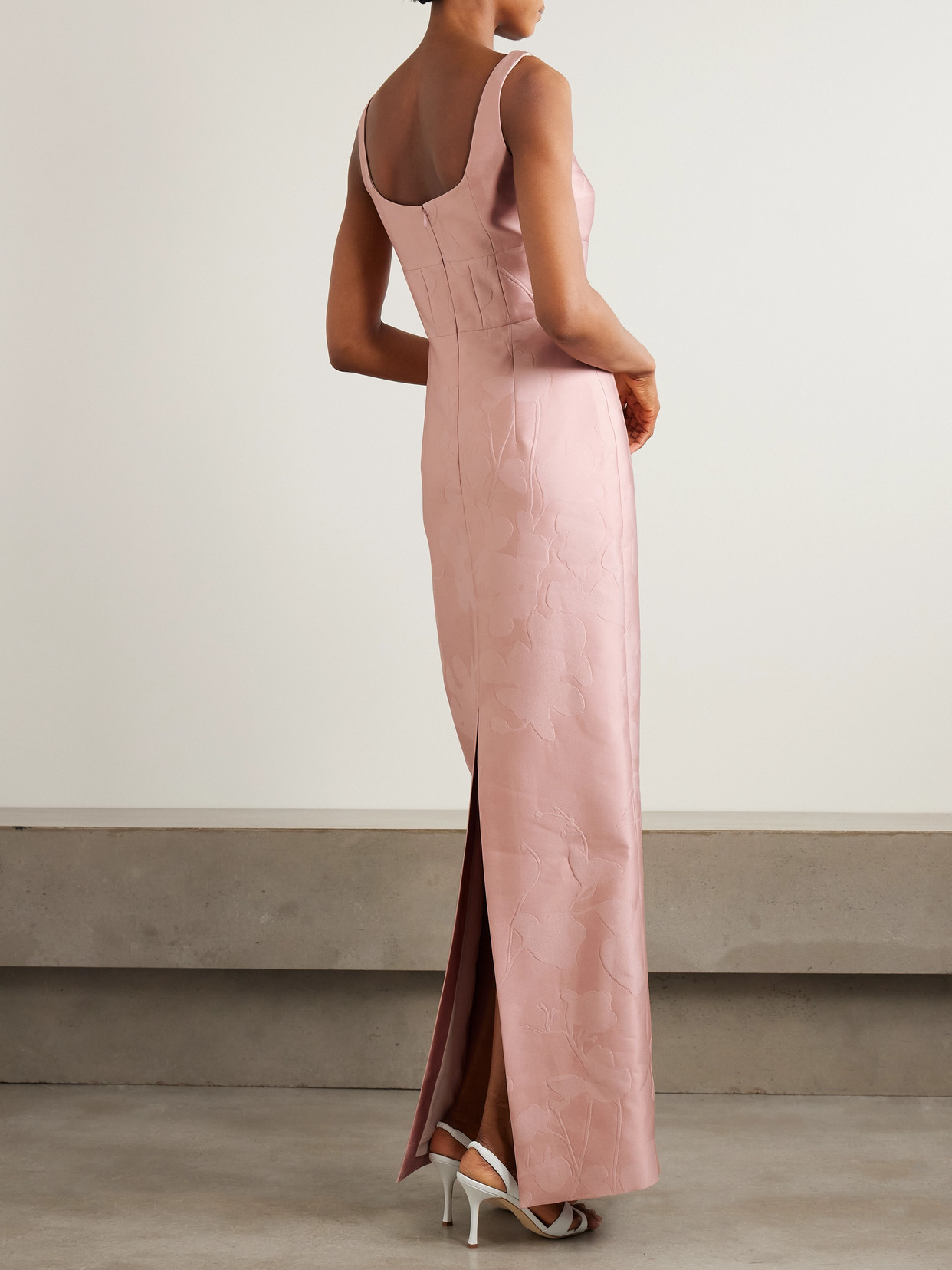 EMILIA WICKSTEAD MEGARA PANELED CLOQUÉ MAXI DRESS