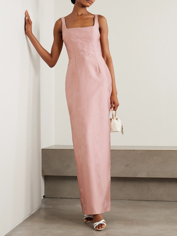 Emilia Wickstead Martel paneled cloqué maxi dress