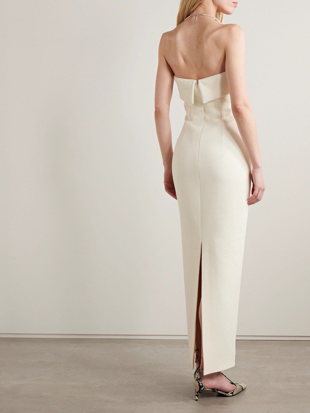 Emilia Wickstead Keeley Strapless Cloqué Maxi Dress In White