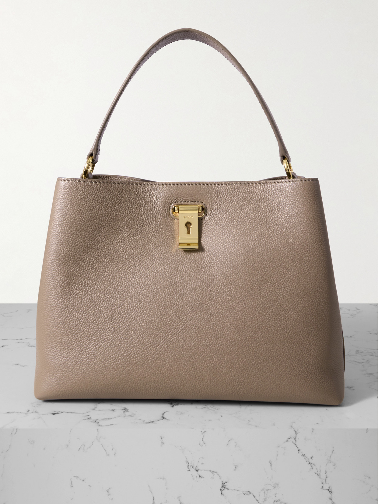 Bally Liv Textured-leather Tote In Brown