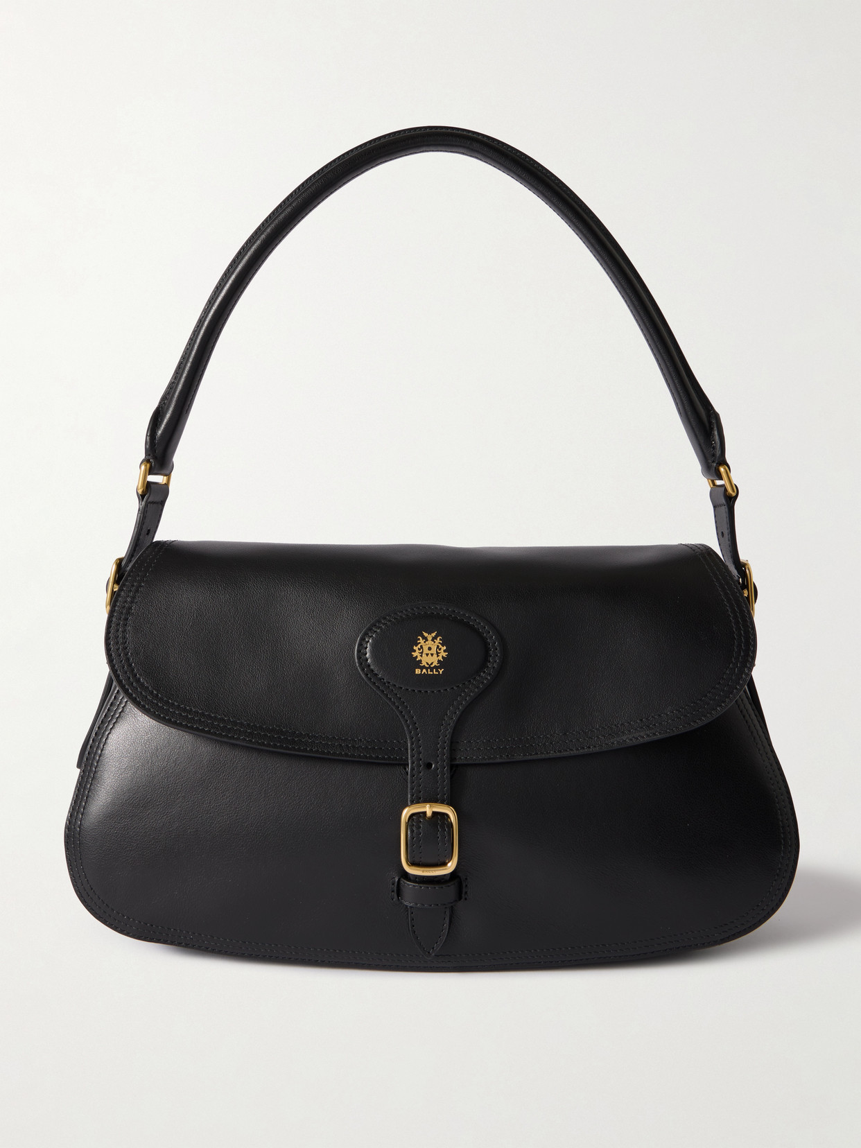 Bally Beckett Leather Shoulder Bag In Black