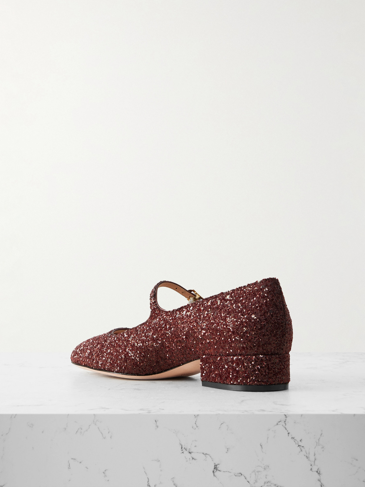 Bally Belkys Glittered Leather Mary Jane Pumps In Red