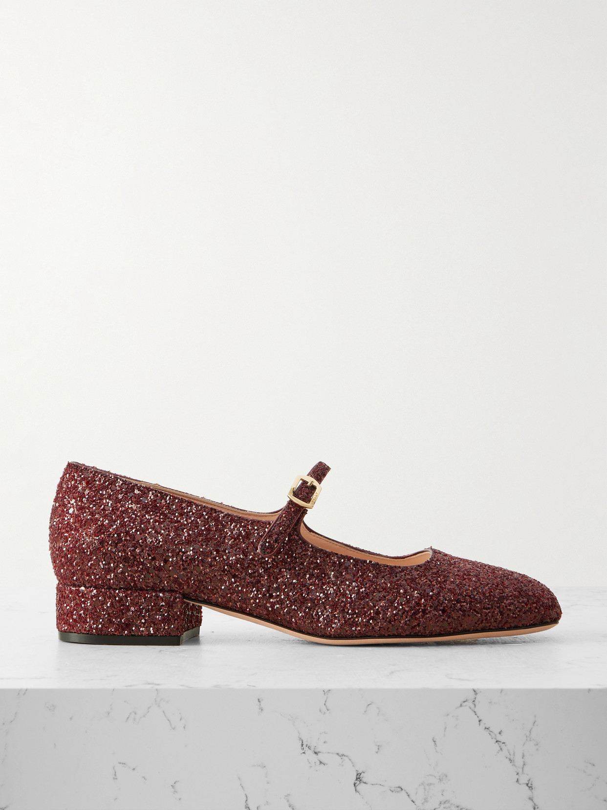 Bally Belkys Glittered Leather Mary Jane Pumps In Red