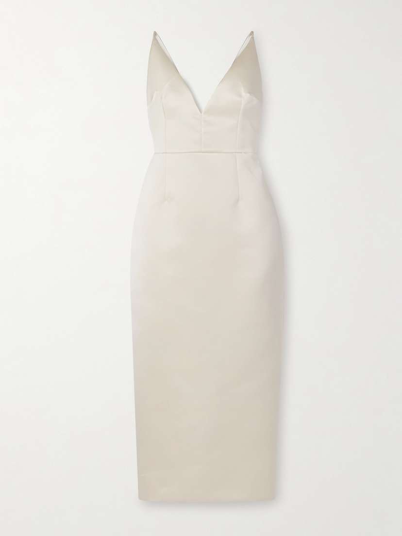 Emilia Wickstead Vero Open-back Duchesse-satin Midi Dress