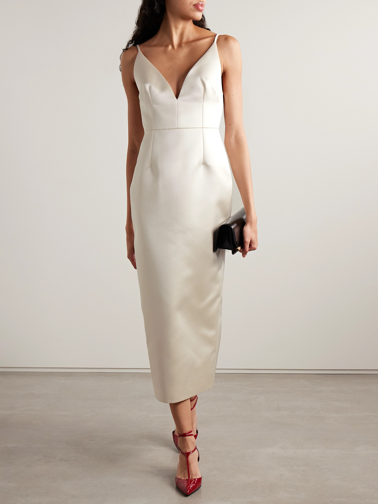 Emilia Wickstead Vero Open-back Duchesse-satin Midi Dress