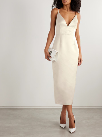 Emilia Wickstead Vero open-back duchesse-satin midi dress