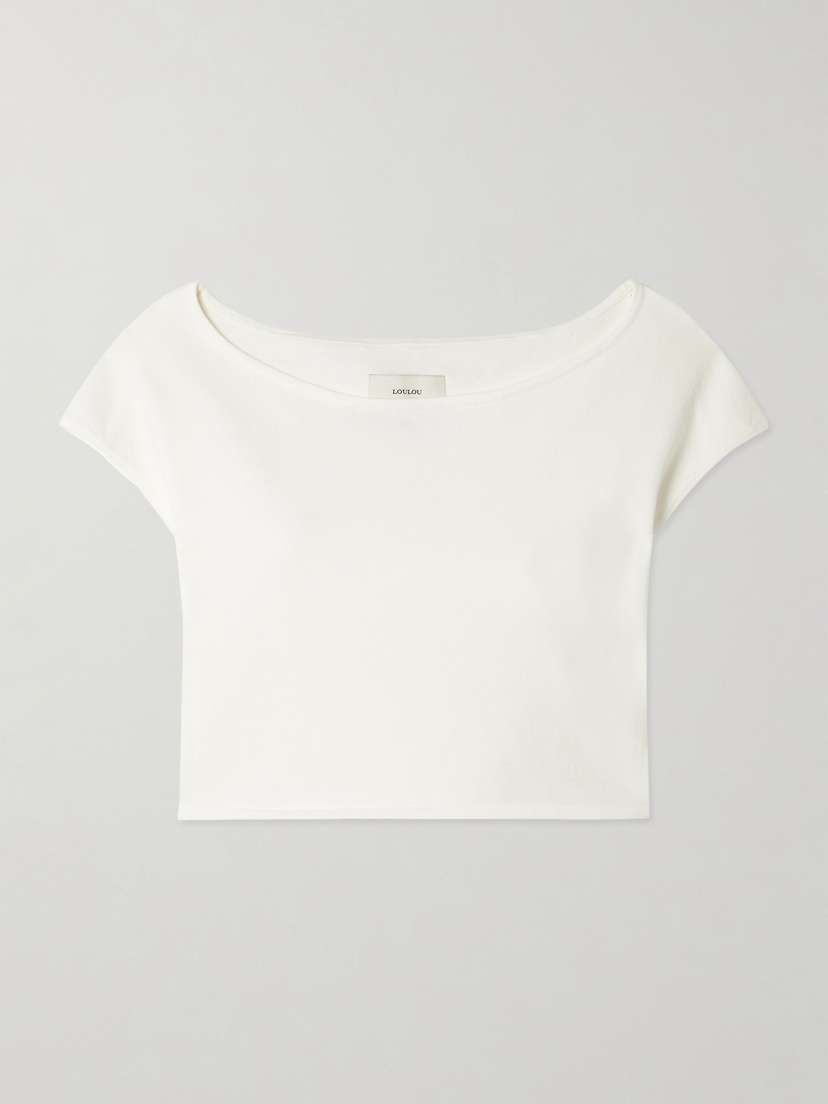 Loulou de Saison Polly Cropped Knitted T-shirt