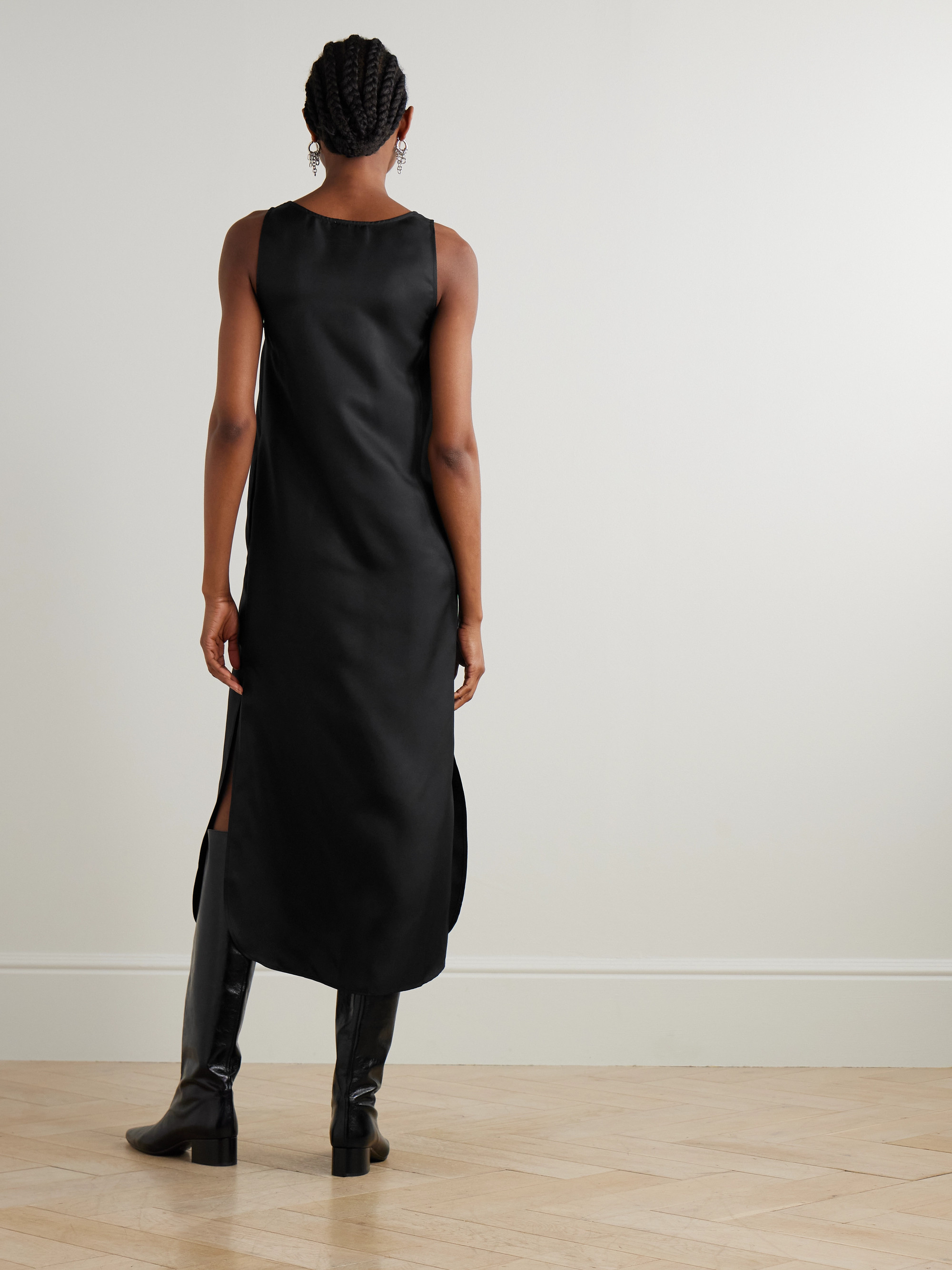 LOULOU DE SAISON Nada silk-twill midi dress