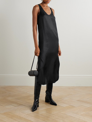 LOULOU DE SAISON Nada silk-twill midi dress