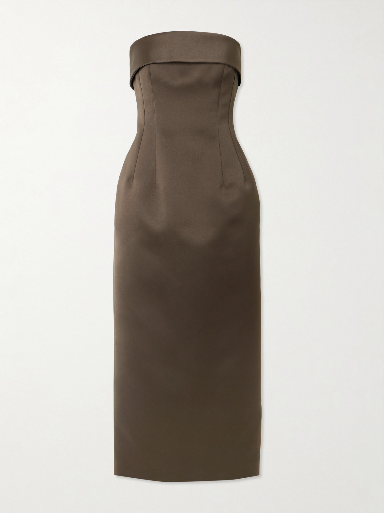 Emilia Wickstead Keeley Mudu Strapless Duchesse-satin Midi Dress
