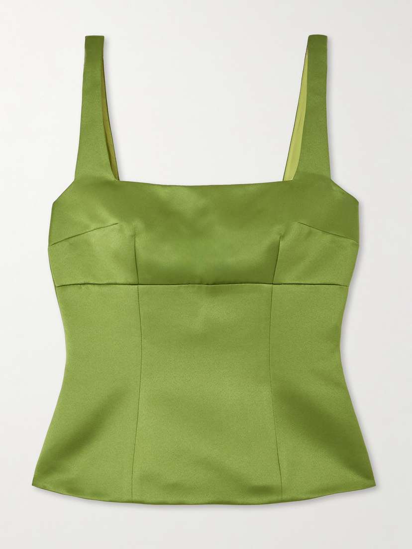 Emilia Wickstead Trixie Paneled Duchesse-satin Top
