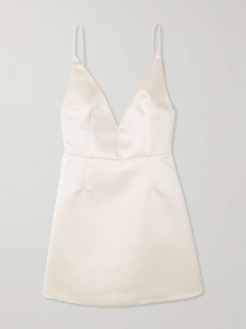 Emilia Wickstead Vero Open-back Duchesse-satin Mini Dress