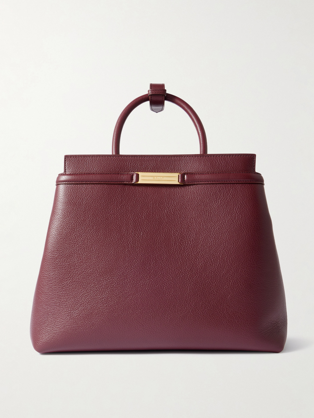 Bally Decò Daily Leather Tote In Burgundy