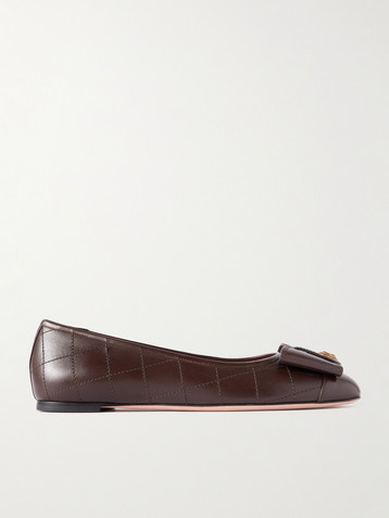 BALLY Belisa embellished quilted leather ballet flats