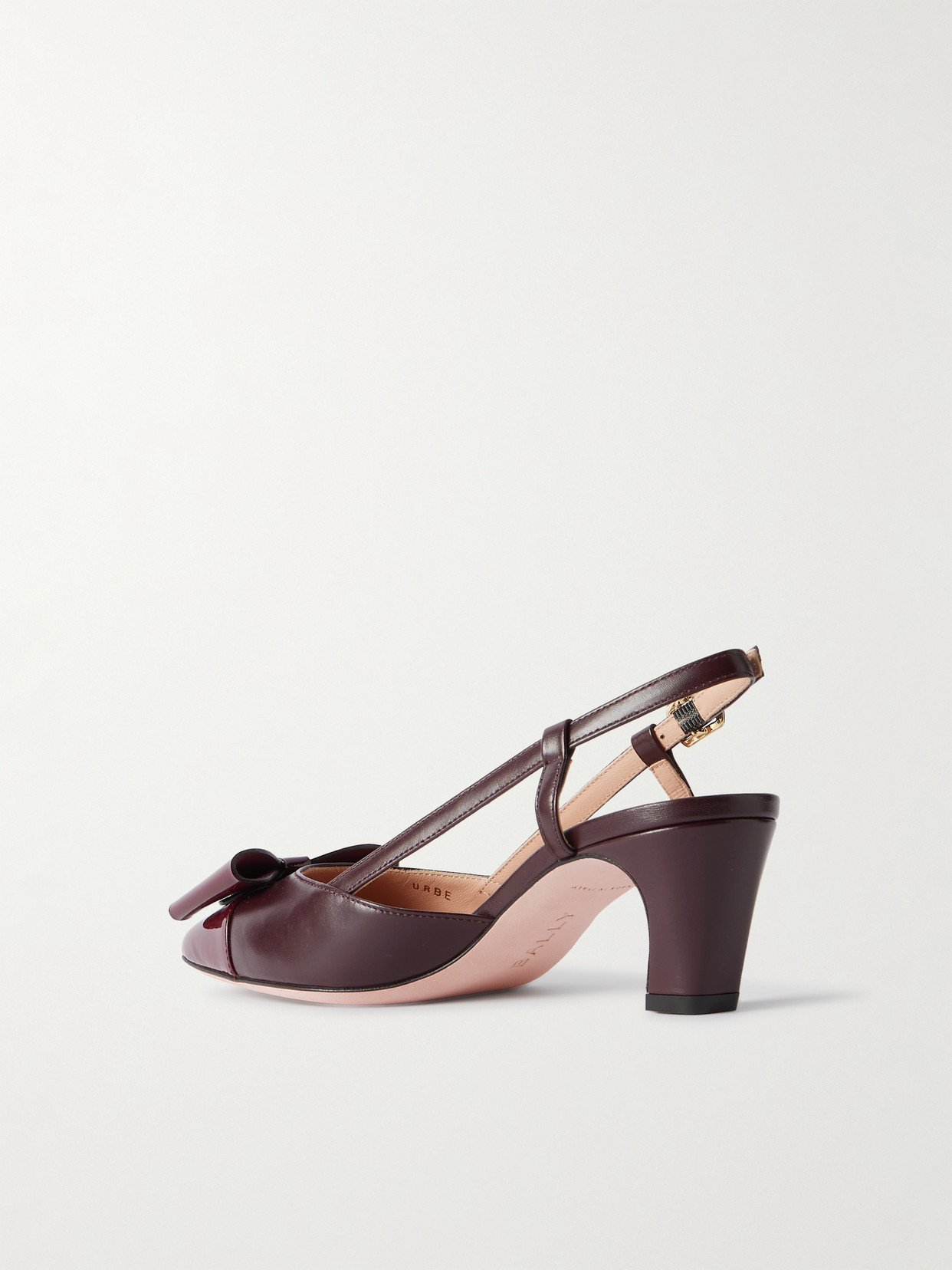 Bally Bilyana 55 Bow-embellished Two-tone Leather Slingback Pumps In Burgundy