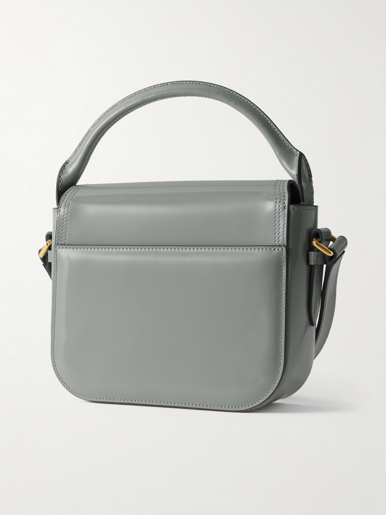 Bally Beckett Flat Mini Glossed-leather Tote In Green