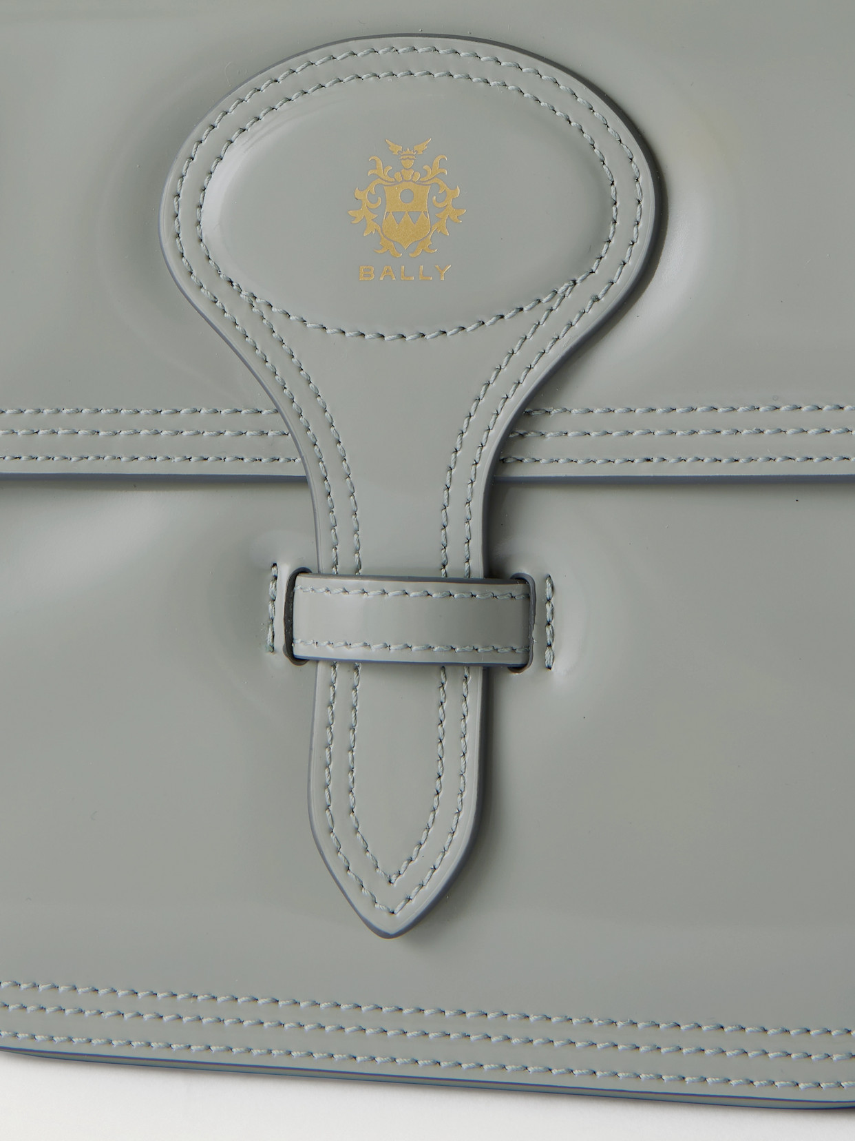 Bally Beckett Flat Mini Glossed-leather Tote In Green