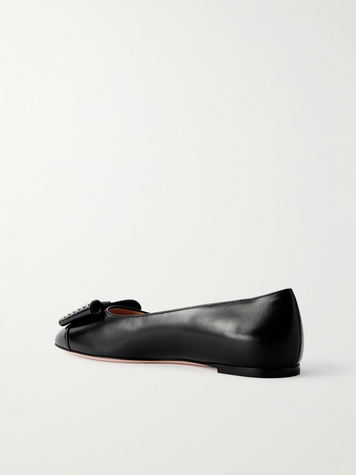 Bally B-bow Studded Leather Ballet Flats In Black