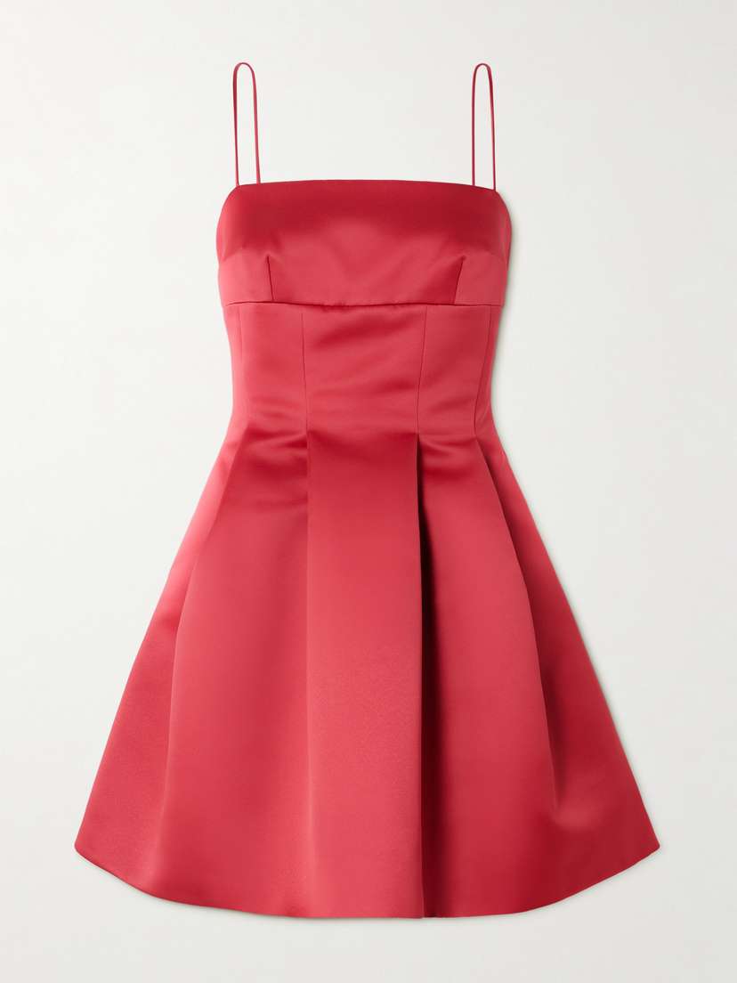 Emilia Wickstead Honor Pleated Duchesse-satin Mini Dress