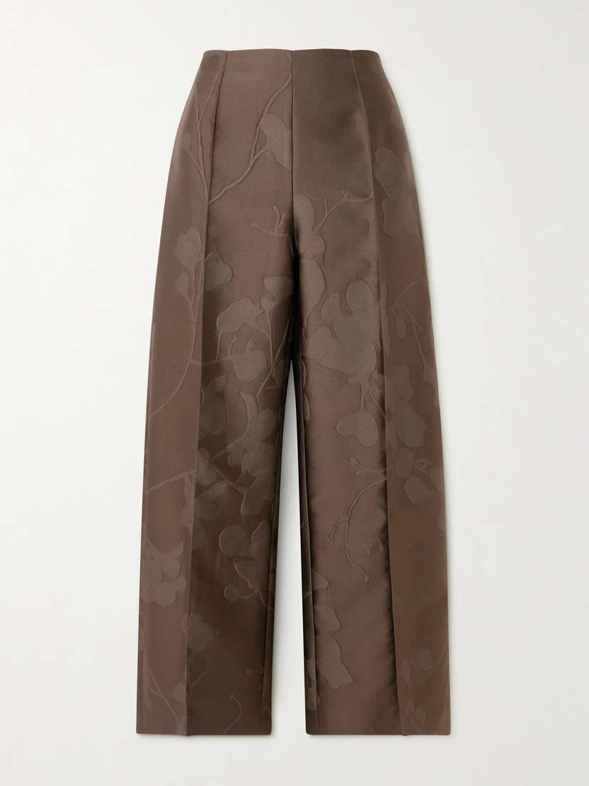 Emilia Wickstead Daffy Cropped Cloqué Wide-leg Pants
