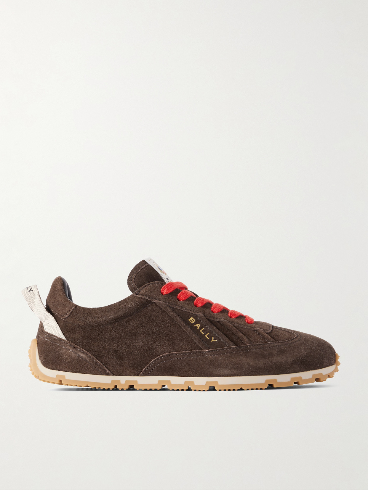 Bally Quest Grosgrain-trimmed Suede Sneakers In Brown