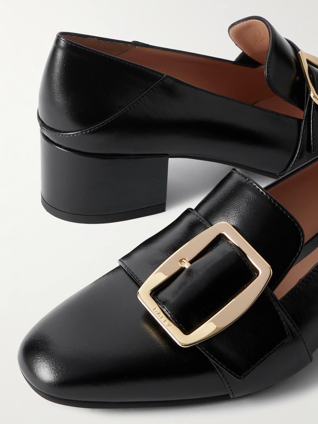 Bally Boucle Leather Collapsible-heel Pumps In Black