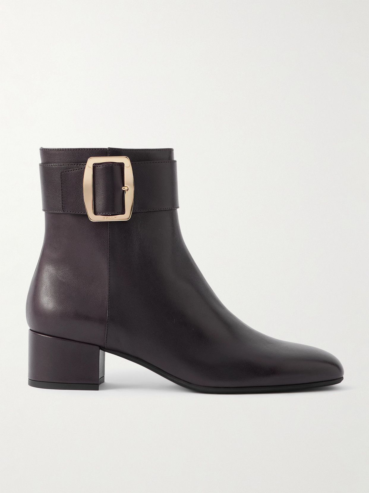 Bally Bemeri Buckle-embellished Leather Ankle Boots In Brown