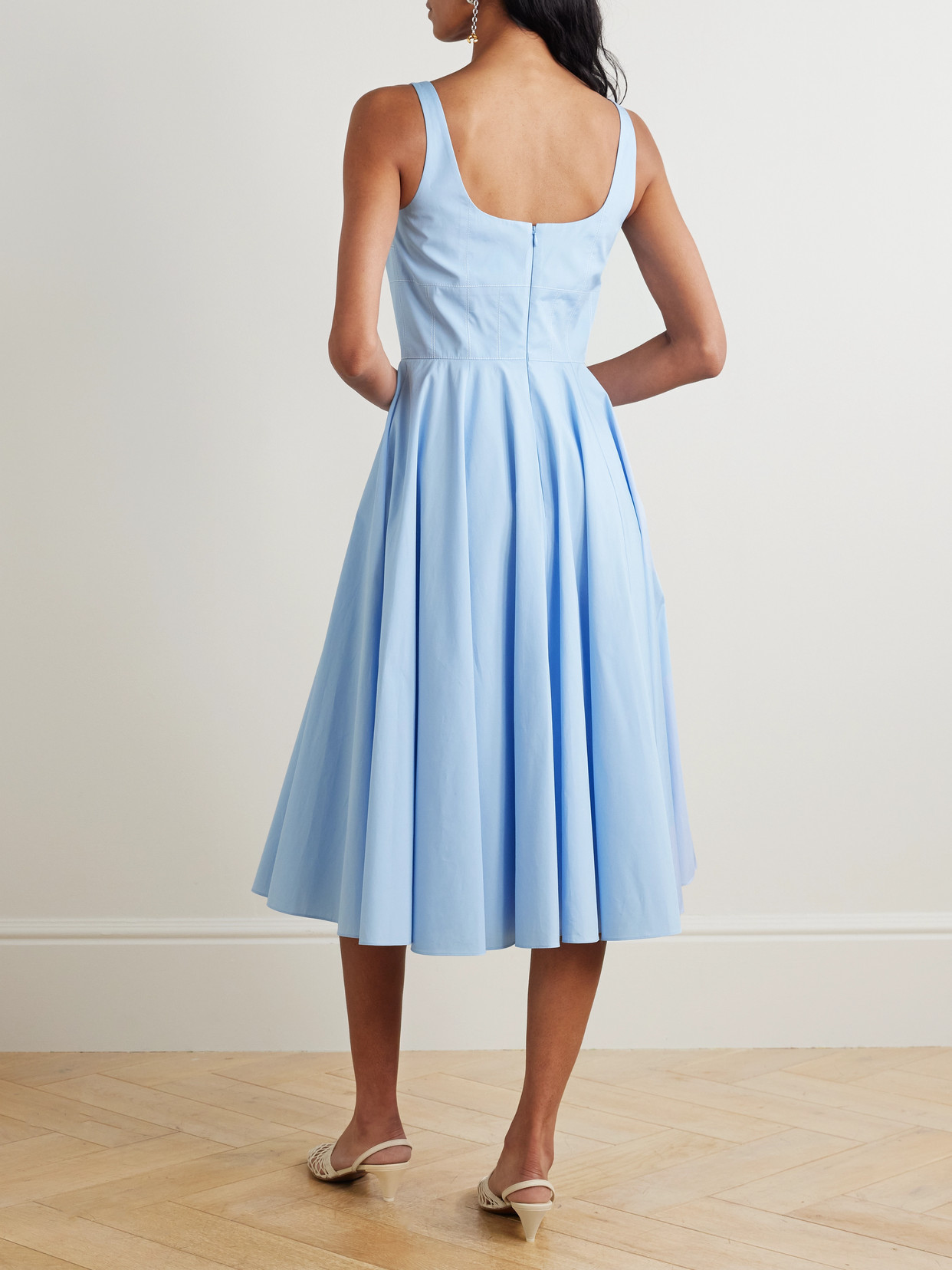 EMILIA WICKSTEAD NIKUSH COTTON-POPLIN MIDI DRESS