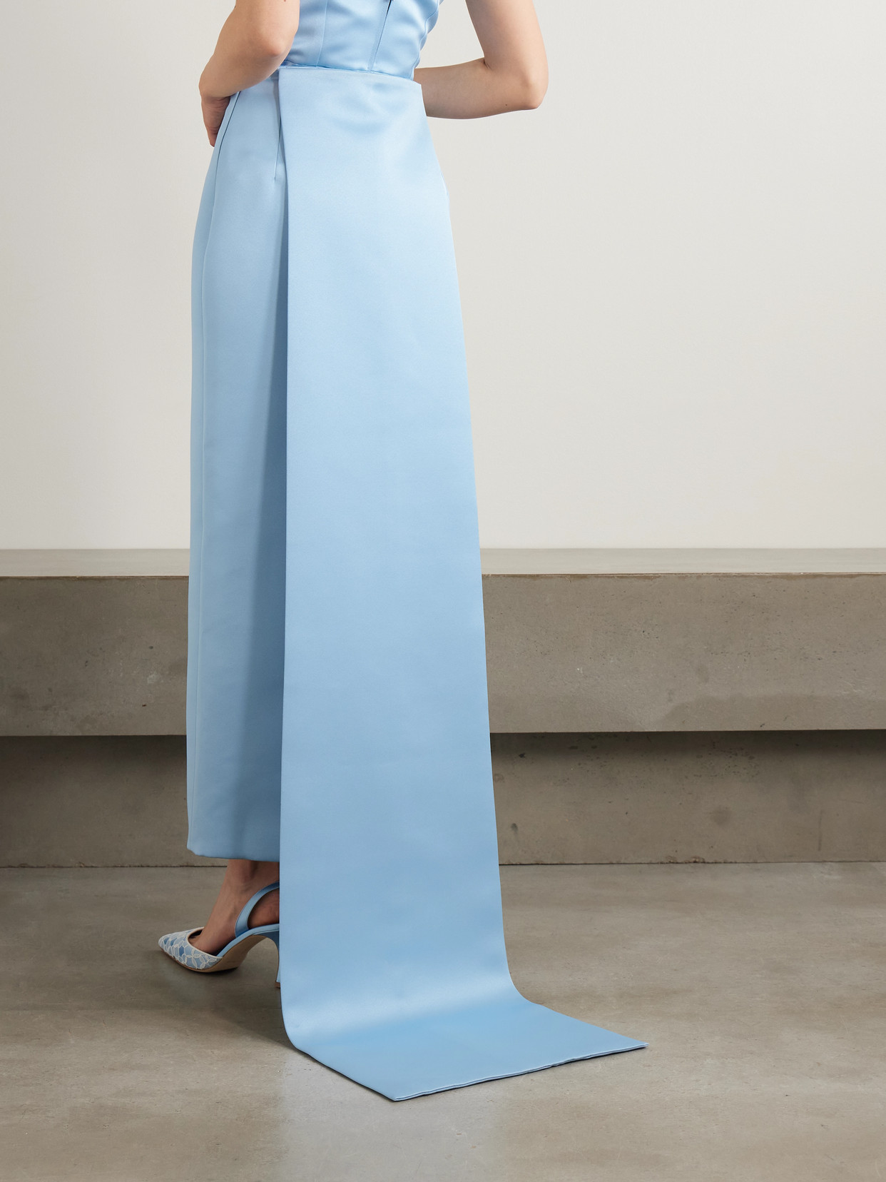 Emilia Wickstead Harleigh Convertible Duchesse-satin Midi Skirt
