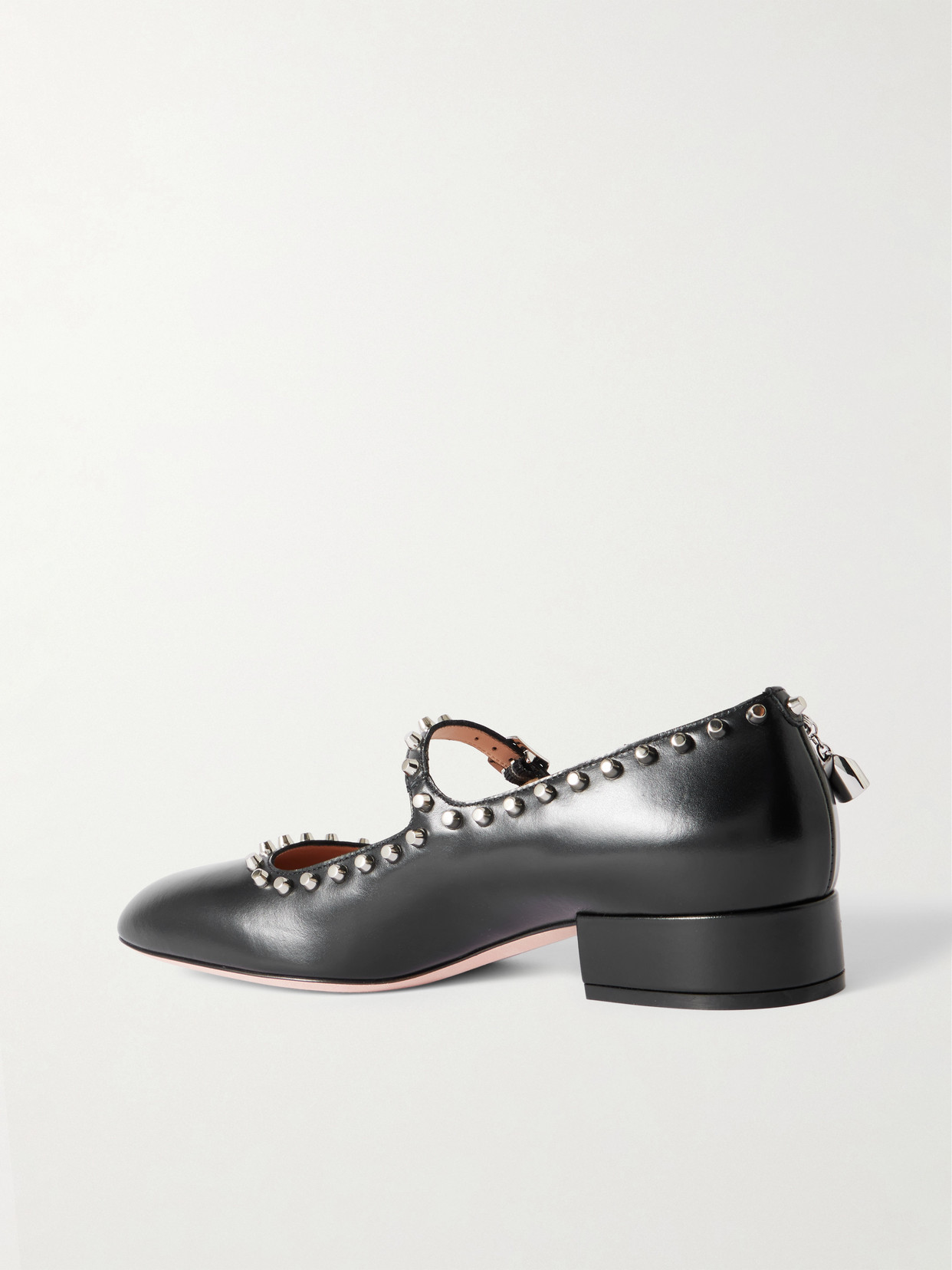 Belkys Embellished Studded Leather Mary Jane Pumps