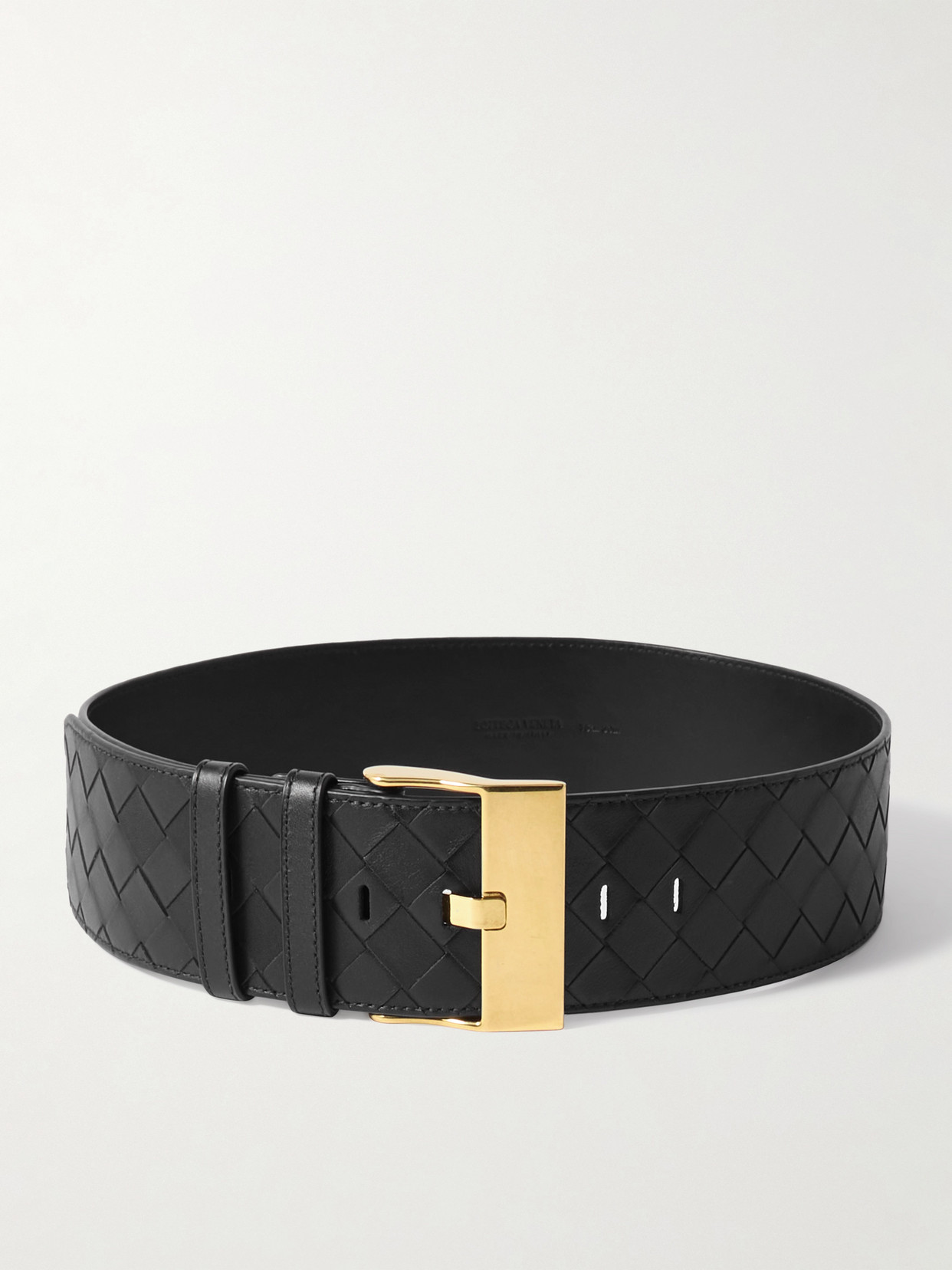 Bottega Veneta - Intrecciato Leather Belt - Black