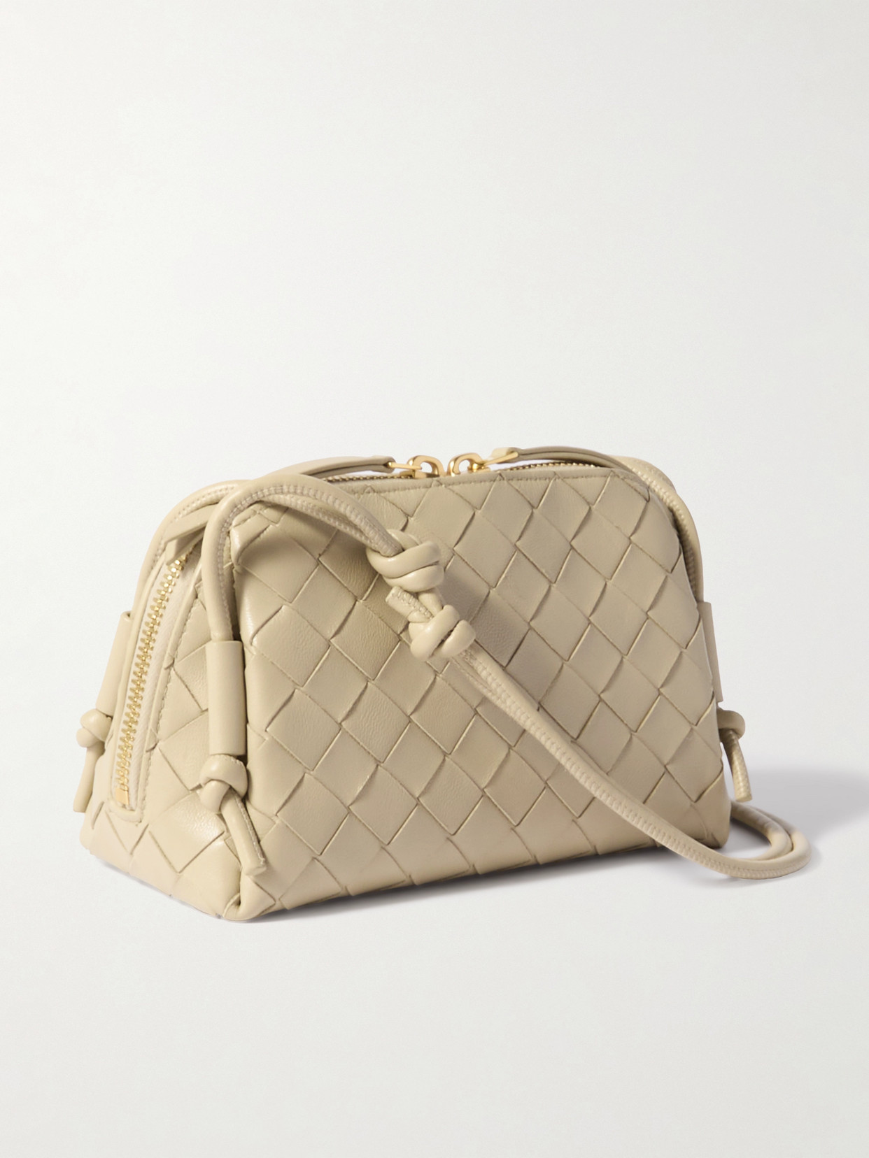 Bottega Veneta Concert Pouch Intrecciato Leather Shoulder Bag In Yellow