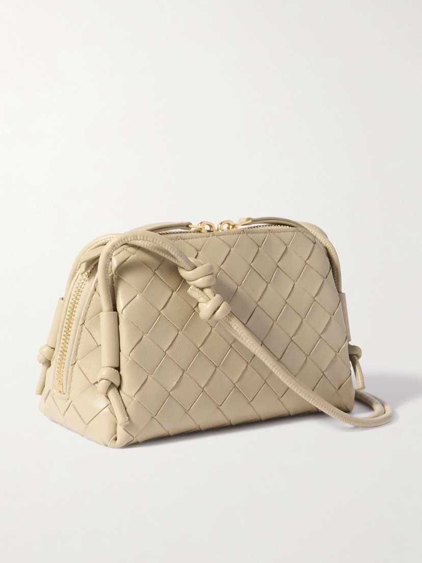 Bottega Veneta Concert Pouch Intrecciato Leather Shoulder Bag