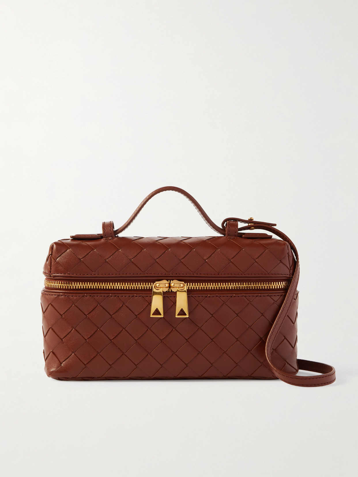 Bottega Veneta Bang Bang Vanity Intrecciato Leather Tote In Red