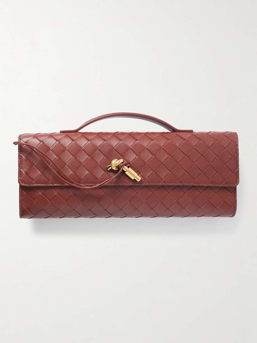 Bottega Veneta Andiamo Long Intrecciato Leather Clutch