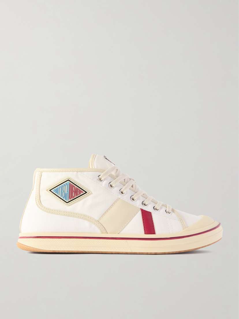 Bottega Veneta Eliot Appliquéd Leather-trimmed Canvas Sneakers