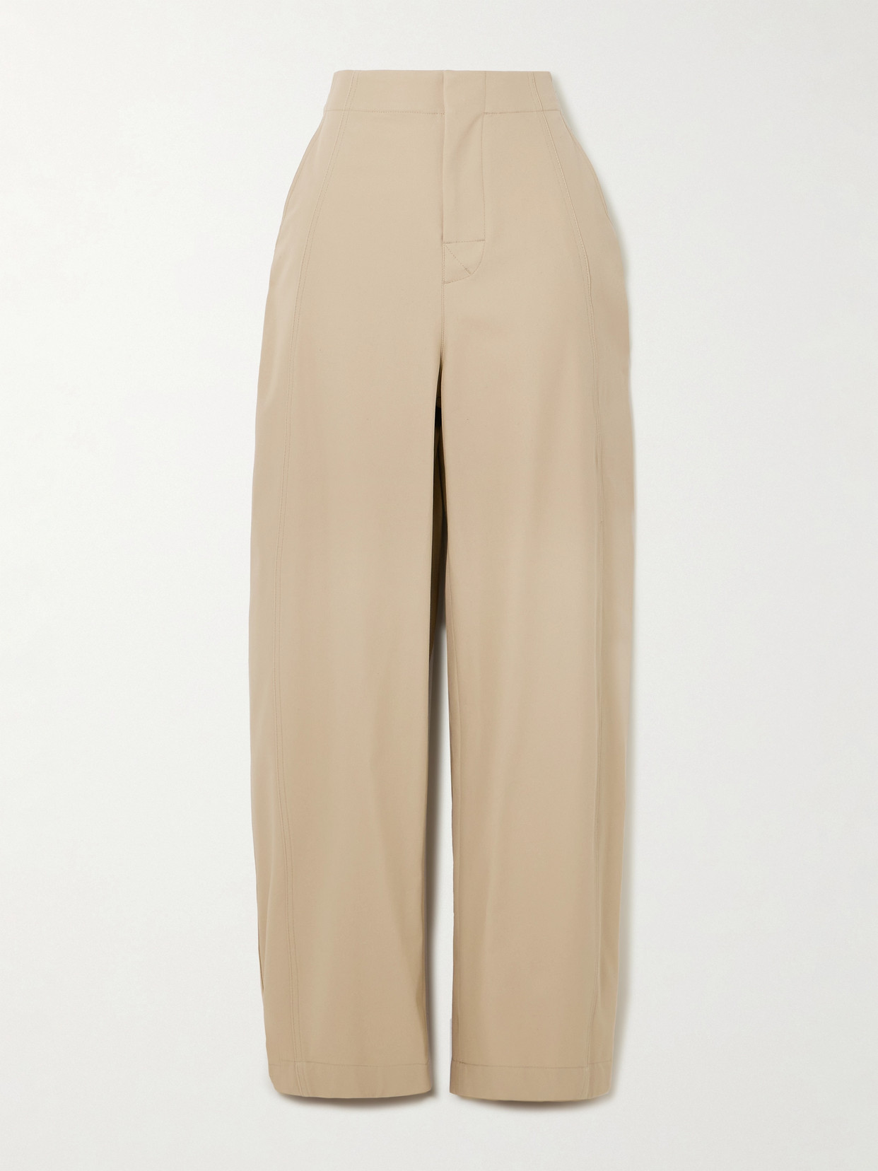 Bottega Veneta Cotton-twill Barrel-leg Pants In Neutrals